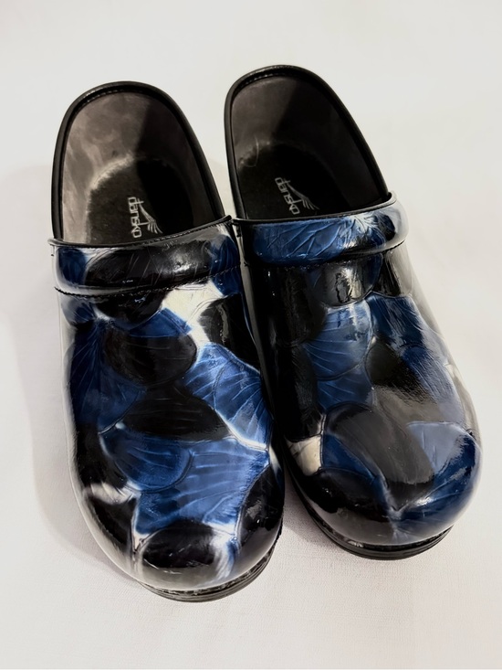 Dansko Shoes - Dansko Womens Professional Tooled Leather Clogs Black Blue Sz US 10.5 11 EU 41